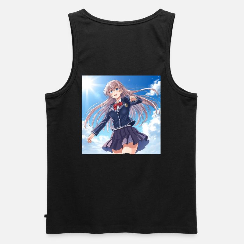Sonnensturm Schuluniform Heldin - Männer Premium Bio Tank Top - Schwarz