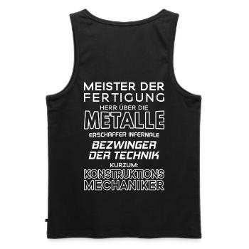Konstruktionsmechaniker / Konstruktionsmechanik - Männer Premium Bio Tank Top - Schwarz - Hinten - AI Model Male 178 light (178cm)