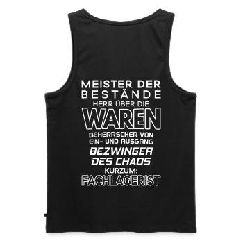 Fachlagerist/Lager/Handelsfachpacker/Lagerarbeiter - Männer Premium Bio Tank Top - Schwarz - Hinten - AI Model Male 178 light (178cm)