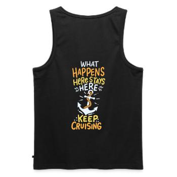 Keep your course! - Men's Premium Organic Tank Top - black - Back - AI Model Male 178 light (178cm)