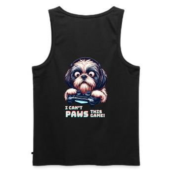 Design cool pour le Shih Tzu et les jeux vidéo - Débardeur bio Premium Homme - noir - Dos - AI Model Male 178 light (178cm)