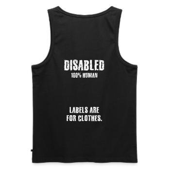Solidarity, Disability, Handicap, Inclusion - Men's Premium Organic Tank Top - black - Back - AI Model Male 178 light (178cm)