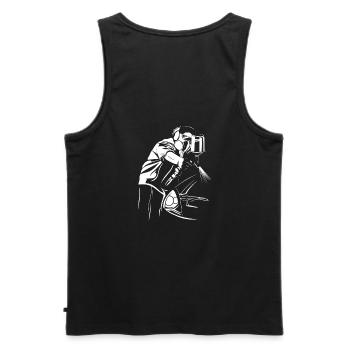 Auto painter, car tuning, painting painter shirt - Men's Premium Organic Tank Top - black - Back - AI Model Male 178 light (178cm)