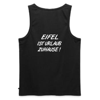 Eifel ist Urlaub Zuhause , Spruch Heimat Urlaub - Männer Premium Bio Tank Top - Schwarz - Hinten - AI Model Male 178 light (178cm)
