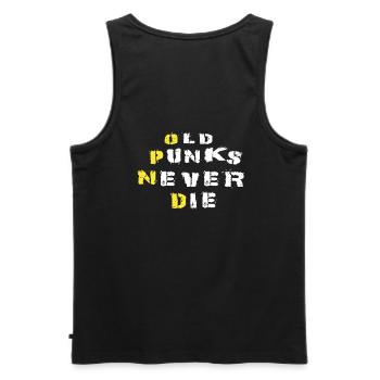 Old Punks Never Die, Punk Rock Music Shirt Music - Men's Premium Organic Tank Top - black - Back - AI Model Male 178 light (178cm)