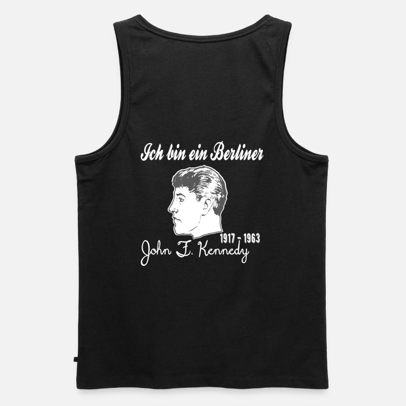 John F. Kennedy,Ich bin ein Berliner,Shirt Berlin - Männer Premium Bio Tank Top - Schwarz