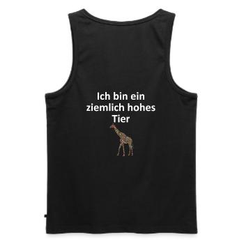 Pretty tall animal. The giraffe. Style gift. - Men's Premium Organic Tank Top - black - Back - AI Model Male 178 light (178cm)