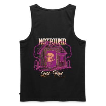 Error 404_ Motivation Not Found - Men's Premium Organic Tank Top - black - Back - AI Model Male 178 light (178cm)