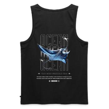 Ocean Manta Precious Treasure - Men's Premium Organic Tank Top - black - Back - AI Model Male 178 light (178cm)
