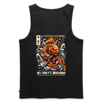 Koi Warrior Achieve Victory - Männer Premium Bio Tank Top - Schwarz - Hinten - AI Model Male 178 light (178cm)