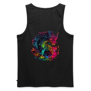 Dragon Die V.4 - Débardeur bio Premium Homme - noir - Dos - AI Model Male 178 light (178cm)