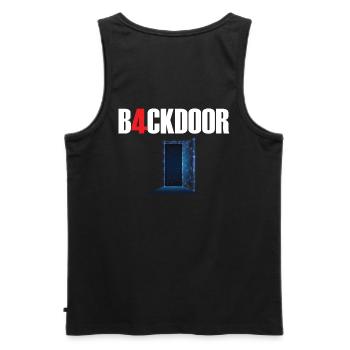 Backdoor - Männer Premium Bio Tank Top - Schwarz - Hinten - AI Model Male 178 light (178cm)