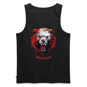 Bayern Bär - Männer Premium Bio Tank Top - Schwarz - Hinten - AI Model Male 178 light (178cm)