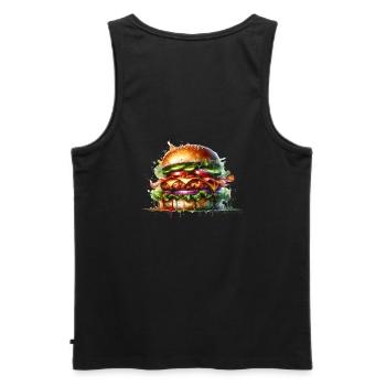 Versenken Sie Ihre Zähne in dieses saftige Burger-Design! - Männer Premium Bio Tank Top - Schwarz - Hinten - AI Model Male 178 light (178cm)