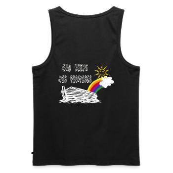 Gott hält sein Versprechen, Bibel, Arche Noah - Männer Premium Bio Tank Top - Schwarz - Hinten - AI Model Male 178 light (178cm)
