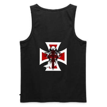 Kreuzritter,Tempelritter Shirt crusader Ritter - Männer Premium Bio Tank Top - Schwarz - Hinten - AI Model Male 178 light (178cm)