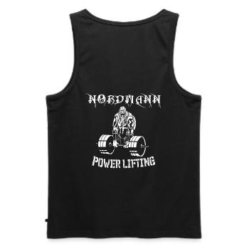 Nordmann Power Lifting, GYM, musculation, Viking - Débardeur bio Premium Homme - noir - Dos - AI Model Male 178 light (178cm)