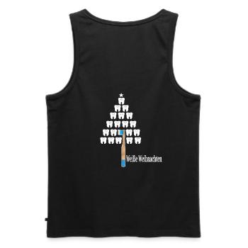 Weiße Weihnachten Zähne, Tannenbaum Zahnarzt Zahn - Männer Premium Bio Tank Top - Schwarz - Hinten - AI Model Male 178 light (178cm)