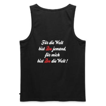 Bist Du die Welt, Valentinstag Liebe Partnerschaft - Männer Premium Bio Tank Top - Schwarz - Hinten - AI Model Male 178 light (178cm)