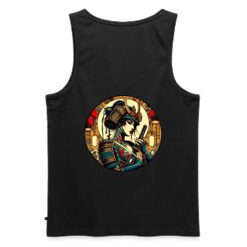 Samourai girl - Débardeur bio Premium Homme - noir - Dos - AI Model Male 178 light (178cm)