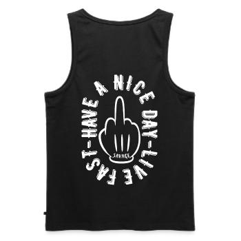 HAVE A NICE DAY - Männer Premium Bio Tank Top - Schwarz - Hinten - AI Model Male 178 light (178cm)