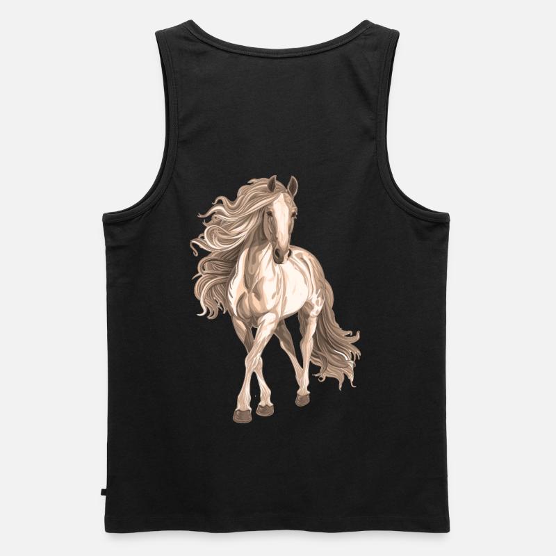 Pferdemotiv - Männer Premium Bio Tank Top - Schwarz