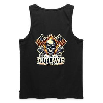 Burning Outlaw von Rie Design - Männer Premium Bio Tank Top - Schwarz - Hinten - AI Model Male 178 light (178cm)