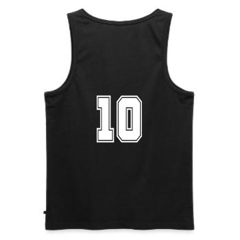 10 Rückennummer Collegestyle Football Fußball Zahl - Männer Premium Bio Tank Top - Schwarz - Hinten - AI Model Male 178 light (178cm)