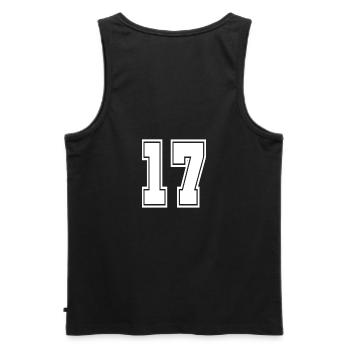 17 Rückennummer Collegestyle Football Fußball Zahl - Männer Premium Bio Tank Top - Schwarz - Hinten - AI Model Male 178 light (178cm)