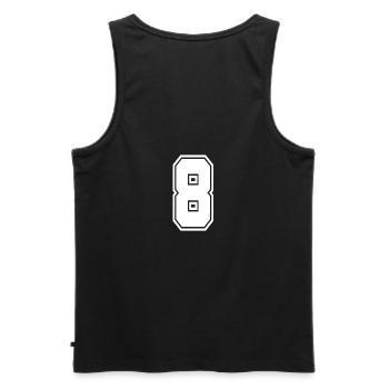 8 Rückennummer Collegestyle Football Fußball Zahl - Männer Premium Bio Tank Top - Schwarz - Hinten - AI Model Male 178 light (178cm)