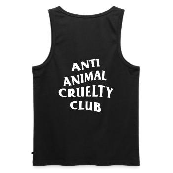 anti animal cruelty club - Männer Premium Bio Tank Top - Schwarz - Hinten - AI Model Male 178 light (178cm)