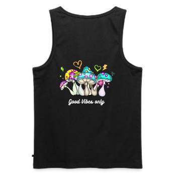 Good vibes only - Männer Premium Bio Tank Top - Schwarz - Hinten - AI Model Male 178 light (178cm)