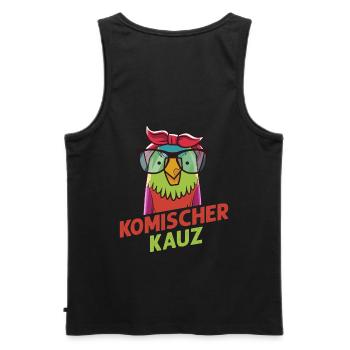 Komischer Kauz - Männer Premium Bio Tank Top - Schwarz - Hinten - AI Model Male 178 light (178cm)