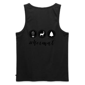 #Heimat Black Edition - Men's Premium Organic Tank Top - black - Back - AI Model Male 178 light (178cm)