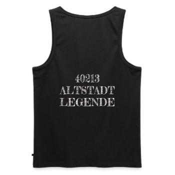 40213 Altstadt Legende, Party ,Theke, Düsseldorf - Männer Premium Bio Tank Top - Schwarz - Hinten - AI Model Male 178 light (178cm)