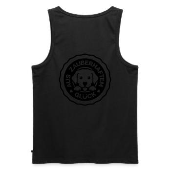 Aus Zauberhaftem Glück Schwarz - Männer Premium Bio Tank Top - Schwarz - Hinten - AI Model Male 178 light (178cm)