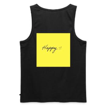 T Shirt - Männer Premium Bio Tank Top - Schwarz - Hinten - AI Model Male 178 light (178cm)