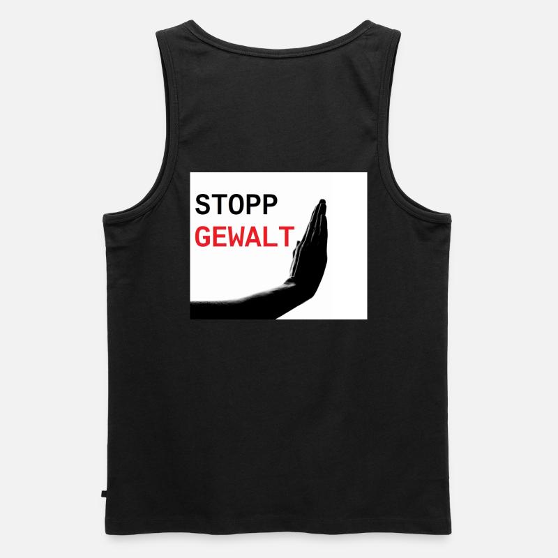 Stopp Gewalt - Männer Premium Bio Tank Top - Schwarz