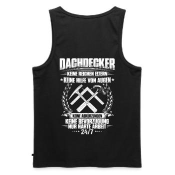 Dachdecker/Dachklempner/Dachspengler/Geschenk - Männer Premium Bio Tank Top - Schwarz - Hinten - AI Model Male 178 light (178cm)