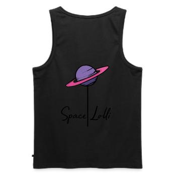Space Lolli Saturn - Männer Premium Bio Tank Top - Schwarz - Hinten - AI Model Male 178 light (178cm)