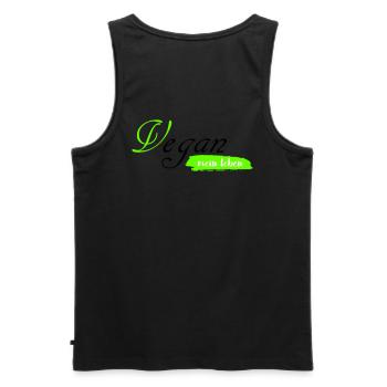 Vegan mein Leben, Lifestyle Vegano - Männer Premium Bio Tank Top - Schwarz - Hinten - AI Model Male 178 light (178cm)