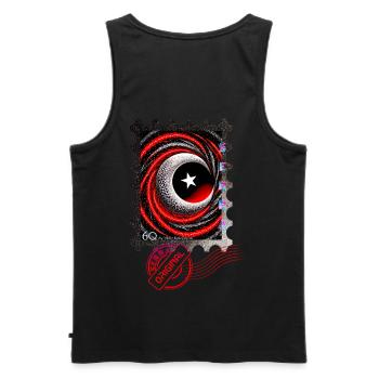 Turkey Stamp - Männer Premium Bio Tank Top - Schwarz - Hinten - AI Model Male 178 light (178cm)