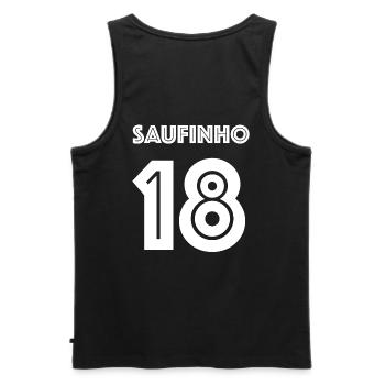 Saufinho | Fussball, Fussballer, Bier, Party - Männer Premium Bio Tank Top - Schwarz - Hinten - AI Model Male 178 light (178cm)