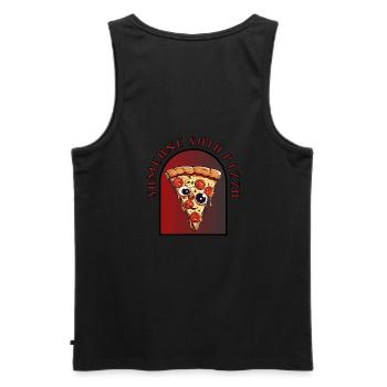 SOMEONE SAID PIZZA - Männer Premium Bio Tank Top - Schwarz - Hinten - AI Model Male 178 light (178cm)