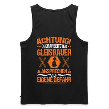 Gleisbauer Schienenarbeiter Gleisbau Geschenk - Männer Premium Bio Tank Top - Schwarz - Hinten - AI Model Male 178 light (178cm)