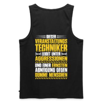 Veranstaltungstechniker Event Technician - Männer Premium Bio Tank Top - Schwarz - Hinten - AI Model Male 178 light (178cm)