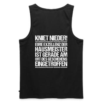 Hausmeister Hauswart Janitor - Männer Premium Bio Tank Top - Schwarz - Hinten - AI Model Male 178 light (178cm)