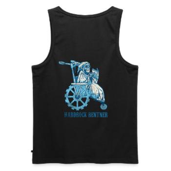 Heavymetal, Hardrock Rentner, Rock Musik, Skelett - Männer Premium Bio Tank Top - Schwarz - Hinten - AI Model Male 178 light (178cm)