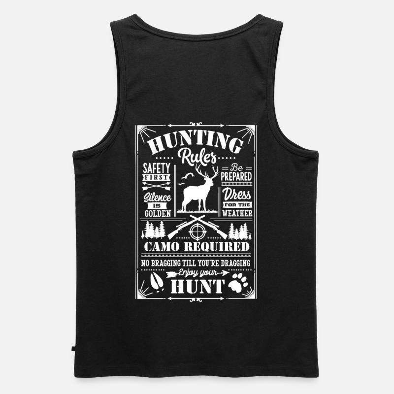 Hunting rules white - Männer Premium Bio Tank Top - Schwarz