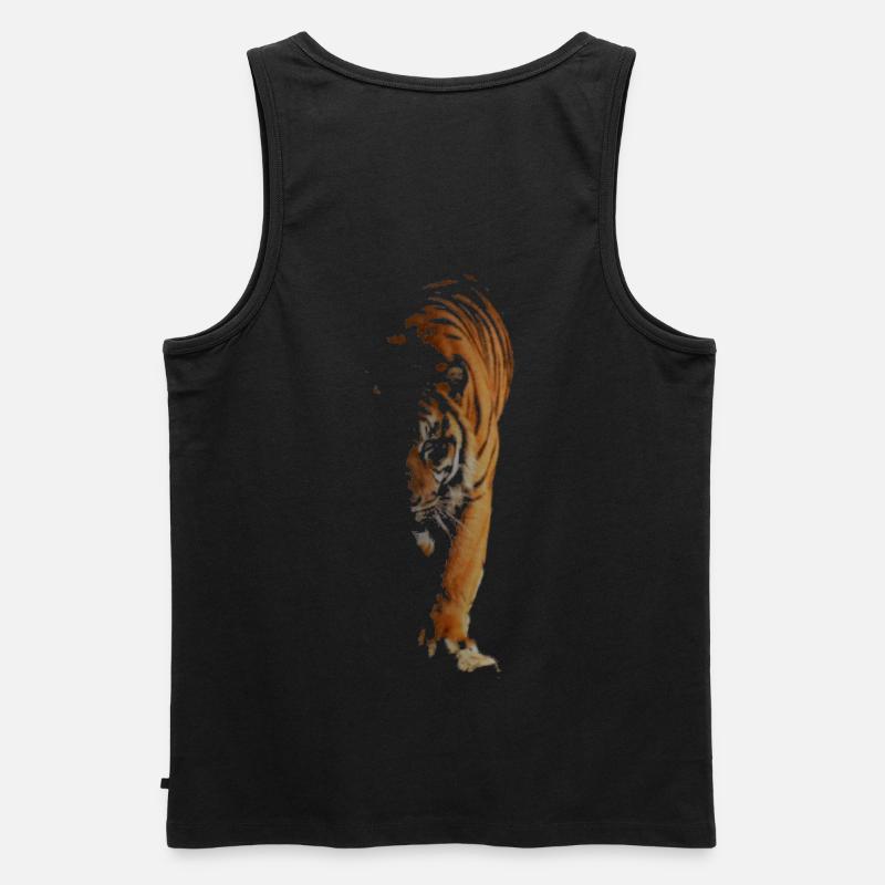 Tiger - Männer Premium Bio Tank Top - Schwarz